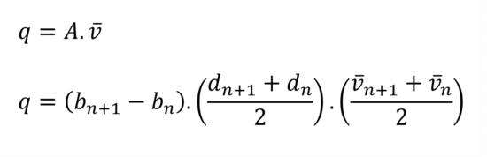 [Translate to polski:] Formel Abflussmessung Mean Section Methode