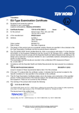 EC type examination certificate sensor type POA incl. supplement