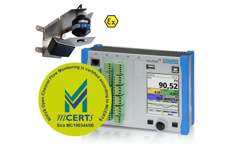 MCERTs certified radar flow measurement system with NivuFlow 550, OFR radar flow velocity sensor and i3 level sensor