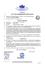 EC type examination certificate sensor type POA incl. supplement