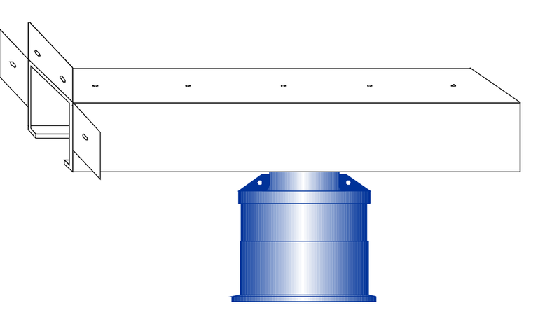 [Translate to Espanol:] Wandmontagewinkel für Sensoren, Material: Edelstahl 1.4571. Für Sensoren der P- und i-Serie mit 1“ Gewinde