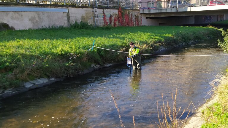 [Translate to Espanol:] Hydrologie - einfache Abflussmessung